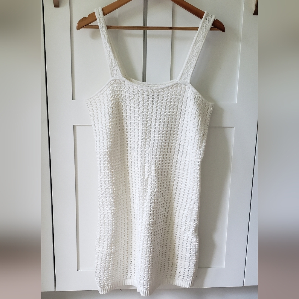 GAP Mini Dress Womens M White Crochet Beachwear